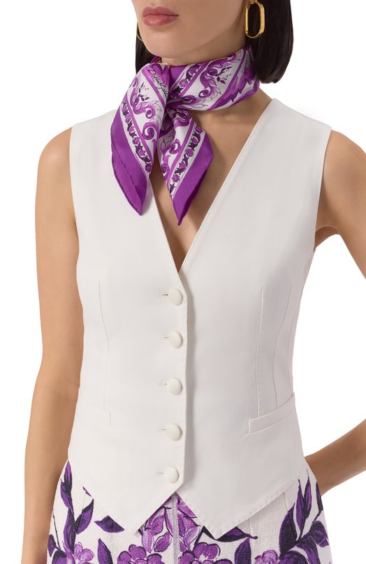 Шелковый платок Dolce & Gabbana FN093R/GDA0Y Фиолетовый  FN093R/GDA0Y Фото 2