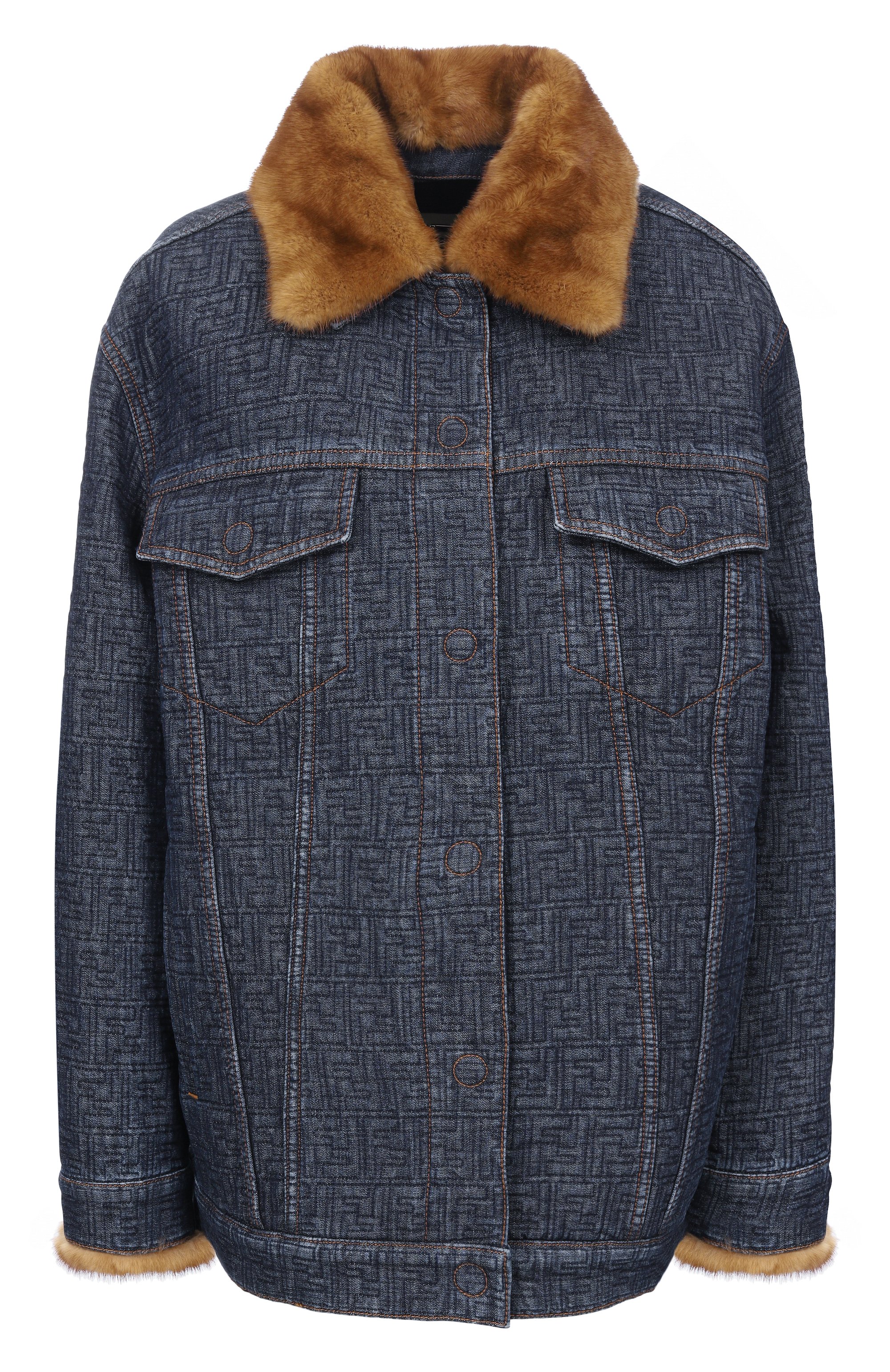 Джинсовая куртка с отделкой из норки FENDI, арт. FLF849/AW82, фото 1