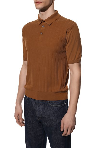 Хлопковое поло FIORONI коричневого цвета по цене 53000 руб., арт. MK24248C1, фото 3 Хлопковое поло FIORONI, арт. MK24248C1, фото 3