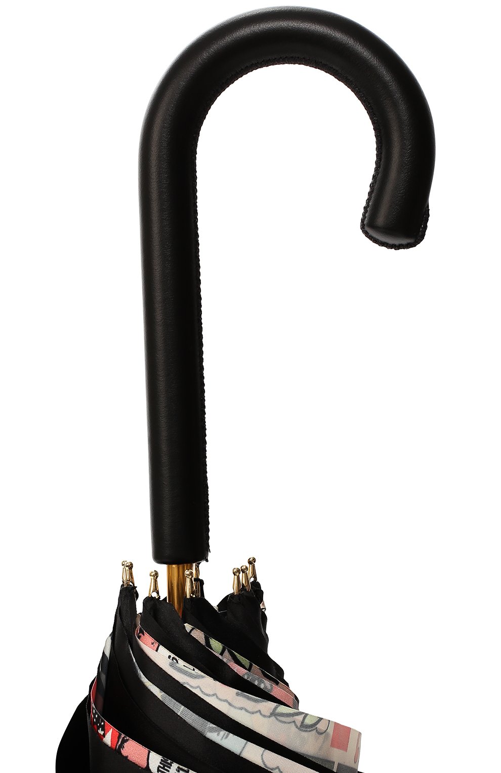 Зонт-трость PASOTTI OMBRELLI черного цвета по цене 30900 руб., арт. 189/RAS0 5K890/1/PELLE, фото 5 Зонт-трость PASOTTI OMBRELLI, арт. 189/RAS0 5K890/1/PELLE, фото 5