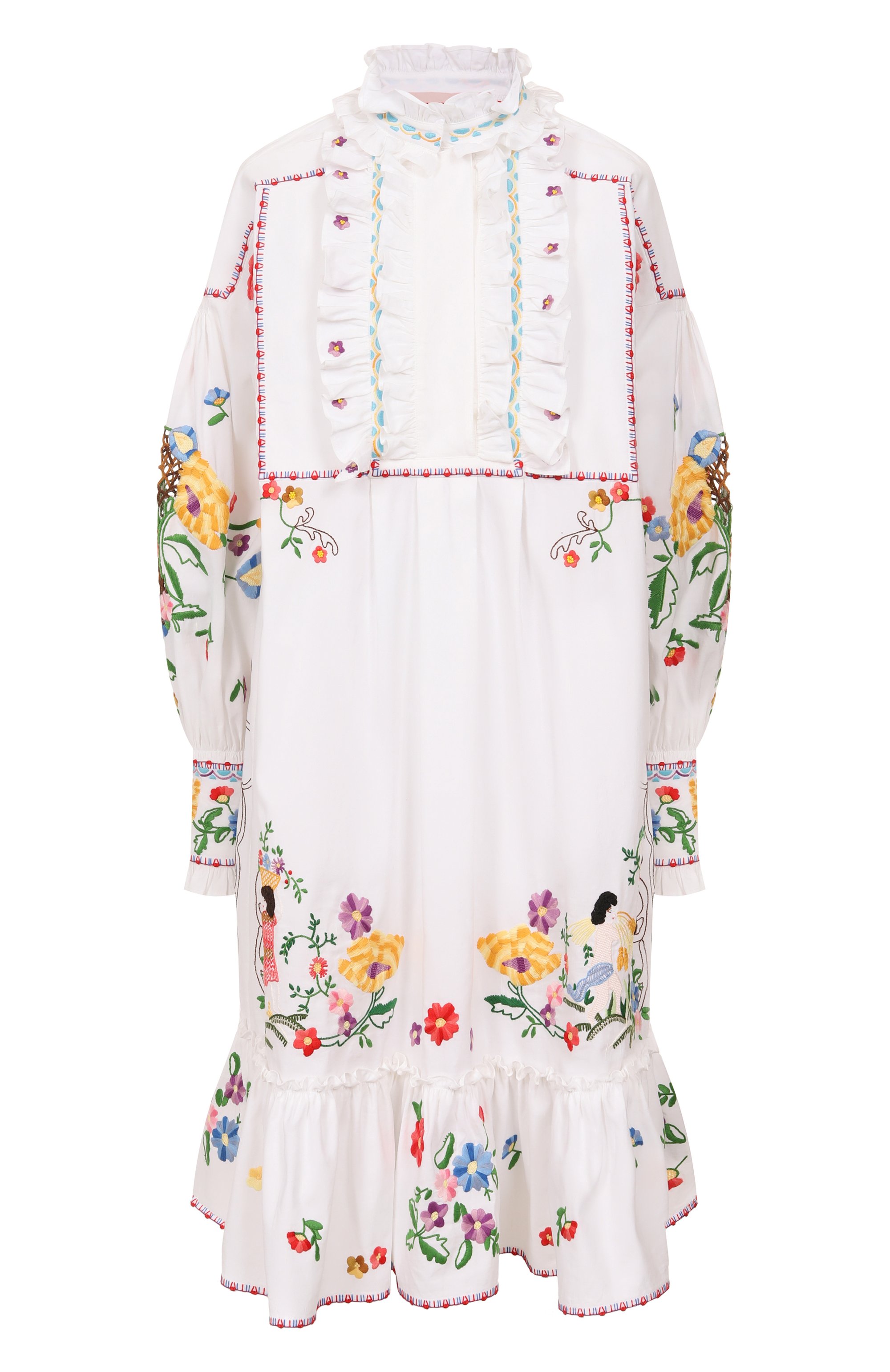 Платье из хлопка и льна VALENTINO, арт. 6B3VAFD990D, фото 1