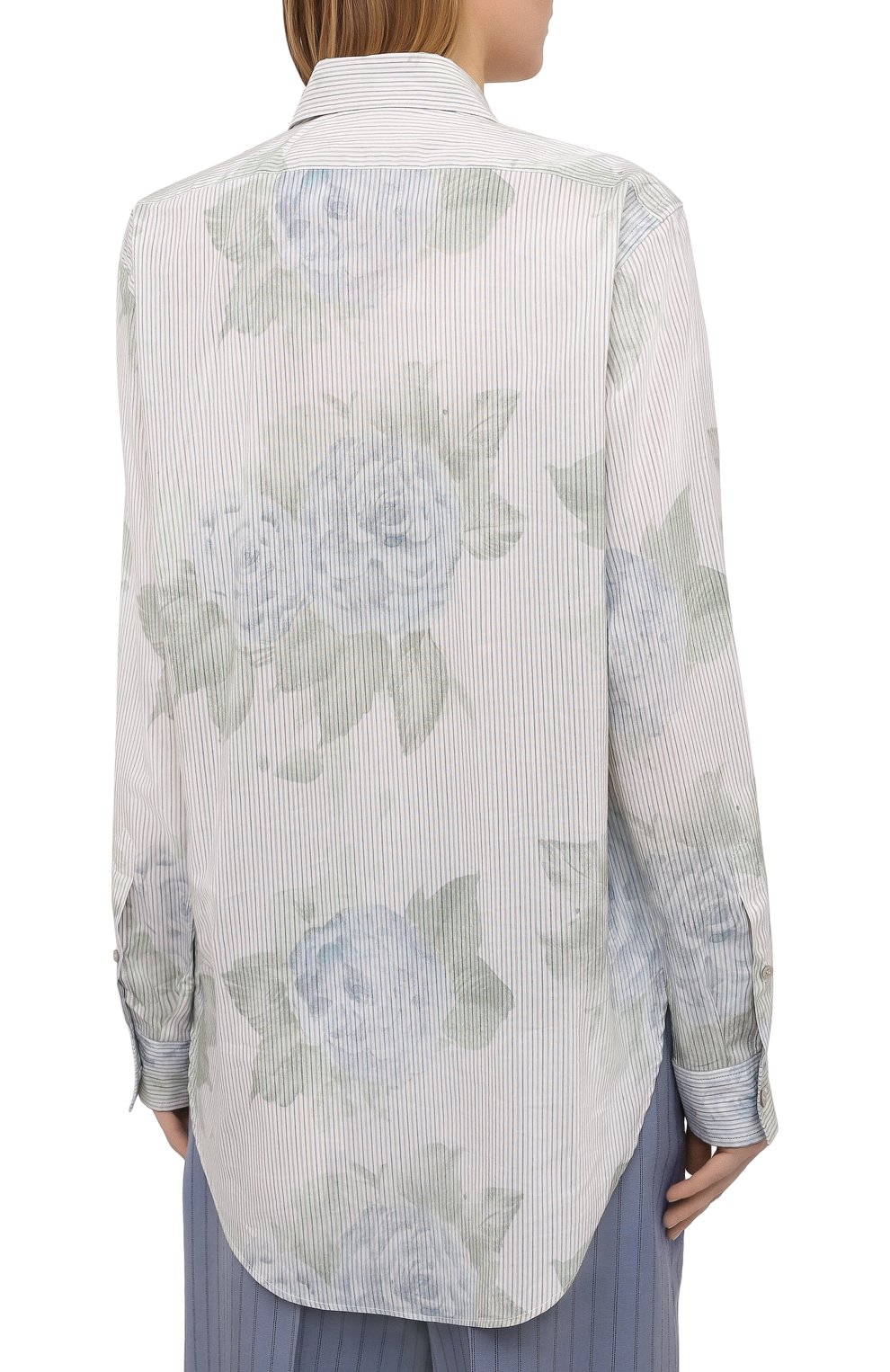 Рубашка из хлопка и вискозы ACNE STUDIOS голубого цвета по цене 38750 руб., арт. AC0345, фото 4 Рубашка из хлопка и вискозы ACNE STUDIOS, арт. AC0345, фото 4