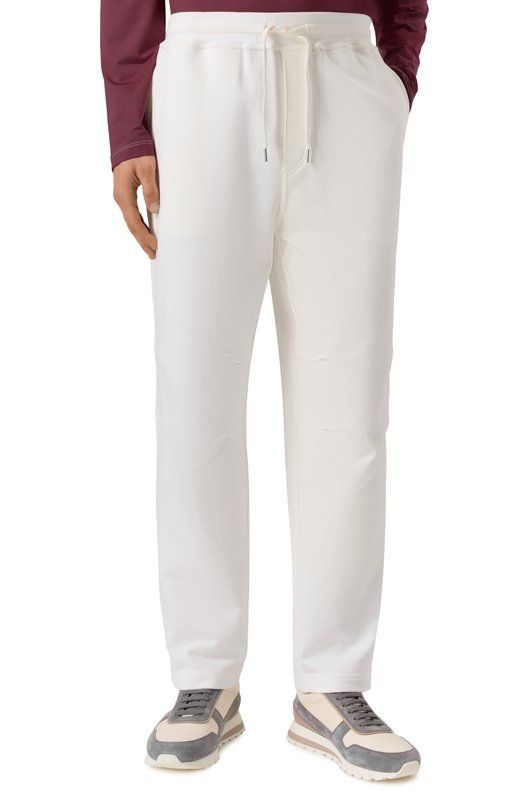 Хлопковые брюки Brunello Cucinelli MW8633381G Белый  MW8633381G Фото 3