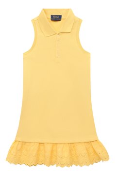 Детское хлопковое платье POLO RALPH LAUREN желтого цвета, арт. 312862270 | Фото 1 (Рукава: Короткие; Материал внешний: Хлопок; Девочки Кросс-КТ: Платье-одежда; Случай: Повседневный; Материал сплава: Проставлено; Региональные ограничения белый список (Axapta Mercury): Не проставлено; Драгоценные камни: Проставлено; Ростовка одежда: 5 лет | 110 см, 6 лет | 116 см)