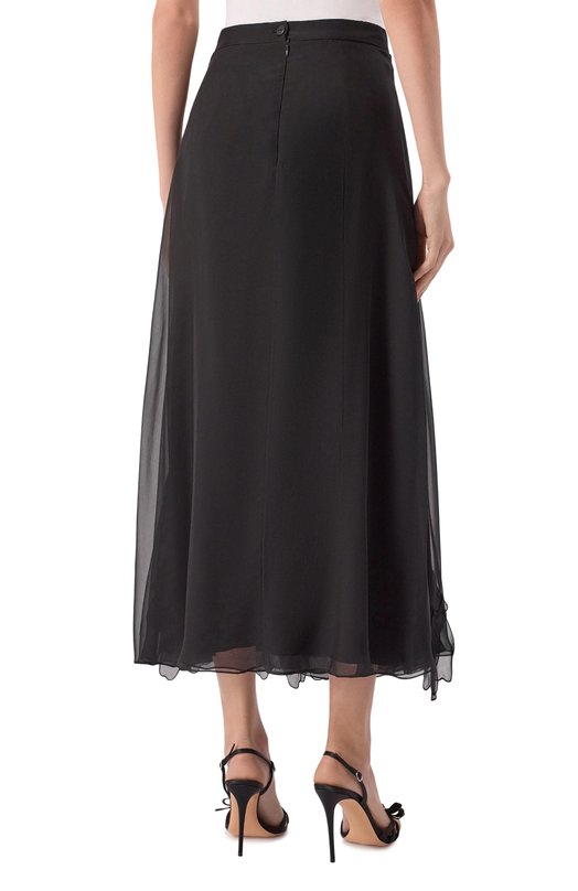 Шелковая юбка YANINA T-2985 Чёрный  T-2985 Фото 4