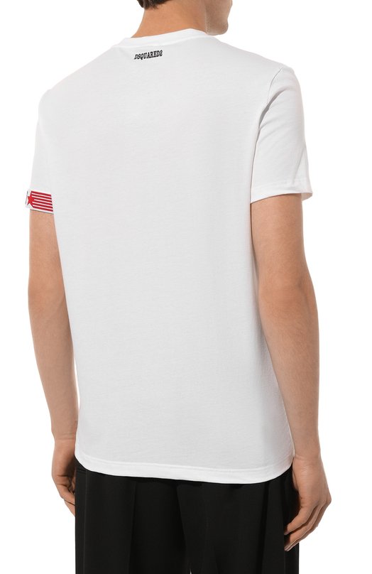 Хлопковая футболка Dsquared2 D9M3S5300 Белый  D9M3S5300 Фото 4