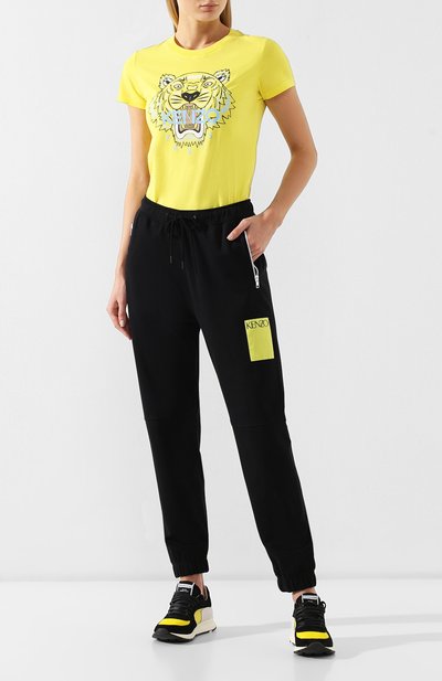 Хлопковые джоггеры KENZO черного цвета по цене 25250 руб., арт. 2PA701955, фото 2 Хлопковые джоггеры KENZO, арт. 2PA701955, фото 2