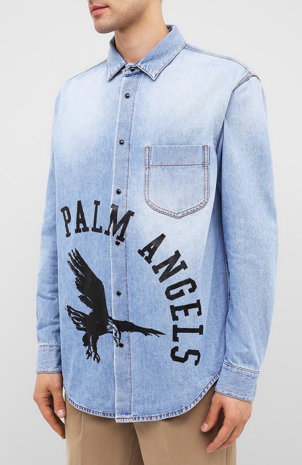 Джинсовая рубашка PALM ANGELS, арт. PMYD008E20DEN0014010, фото 3