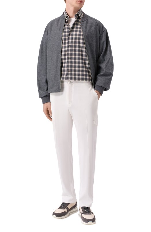 Хлопковая рубашка Kiton UCCH0943907 Серый  UCCH0943907 Фото 2