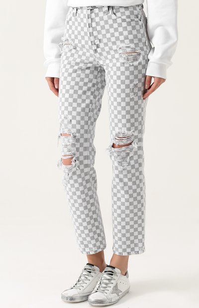 Укороченные джинсы в контрастную клетку ALEXANDER WANG, арт. 4D274017AA, фото 3