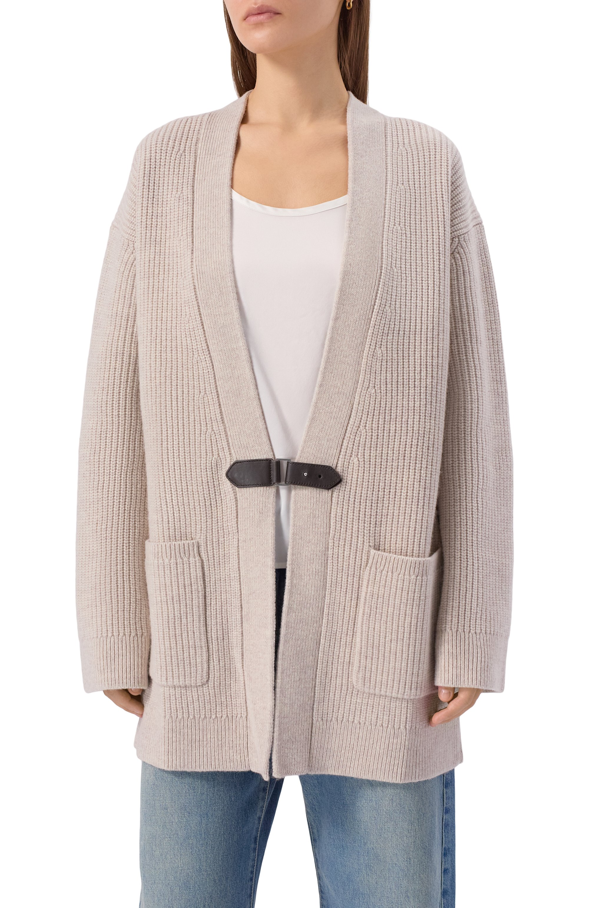 Шерстяной кардиган 12 STOREEZ кремового цвета по цене 29000 руб., арт. 134414, фото 3 Шерстяной кардиган 12 STOREEZ, арт. 134414, фото 3