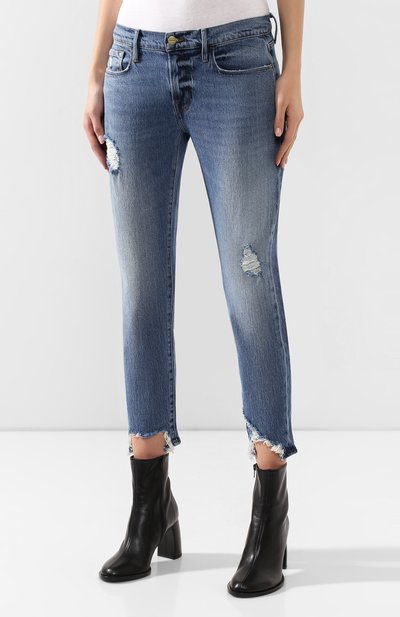 Джинсы с потертостями FRAME DENIM синего цвета по цене 22800 руб., арт. LGJC439, фото 3 Джинсы с потертостями FRAME DENIM, арт. LGJC439, фото 3