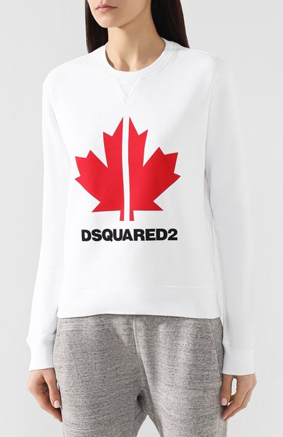 Хлопковый свитшот DSQUARED2 белого цвета по цене 36750 руб., арт. S75GU0278/S25042, фото 3 Хлопковый свитшот DSQUARED2, арт. S75GU0278/S25042, фото 3