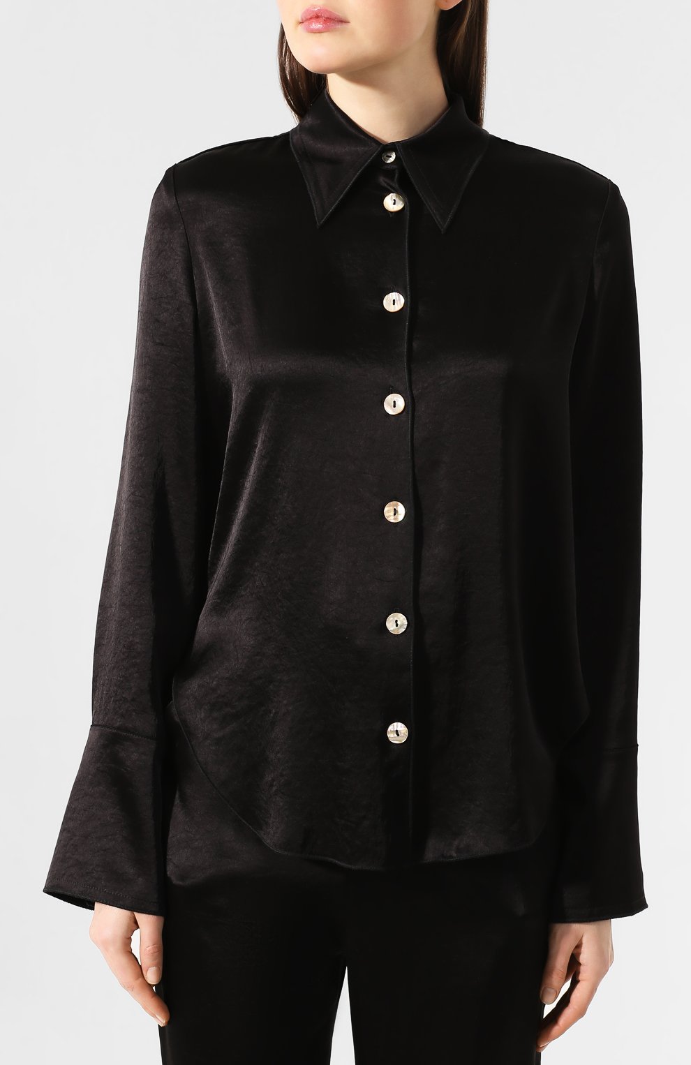 Рубашка NANUSHKA, арт. MANDINE_BLACK_WASHED SATIN, фото 3