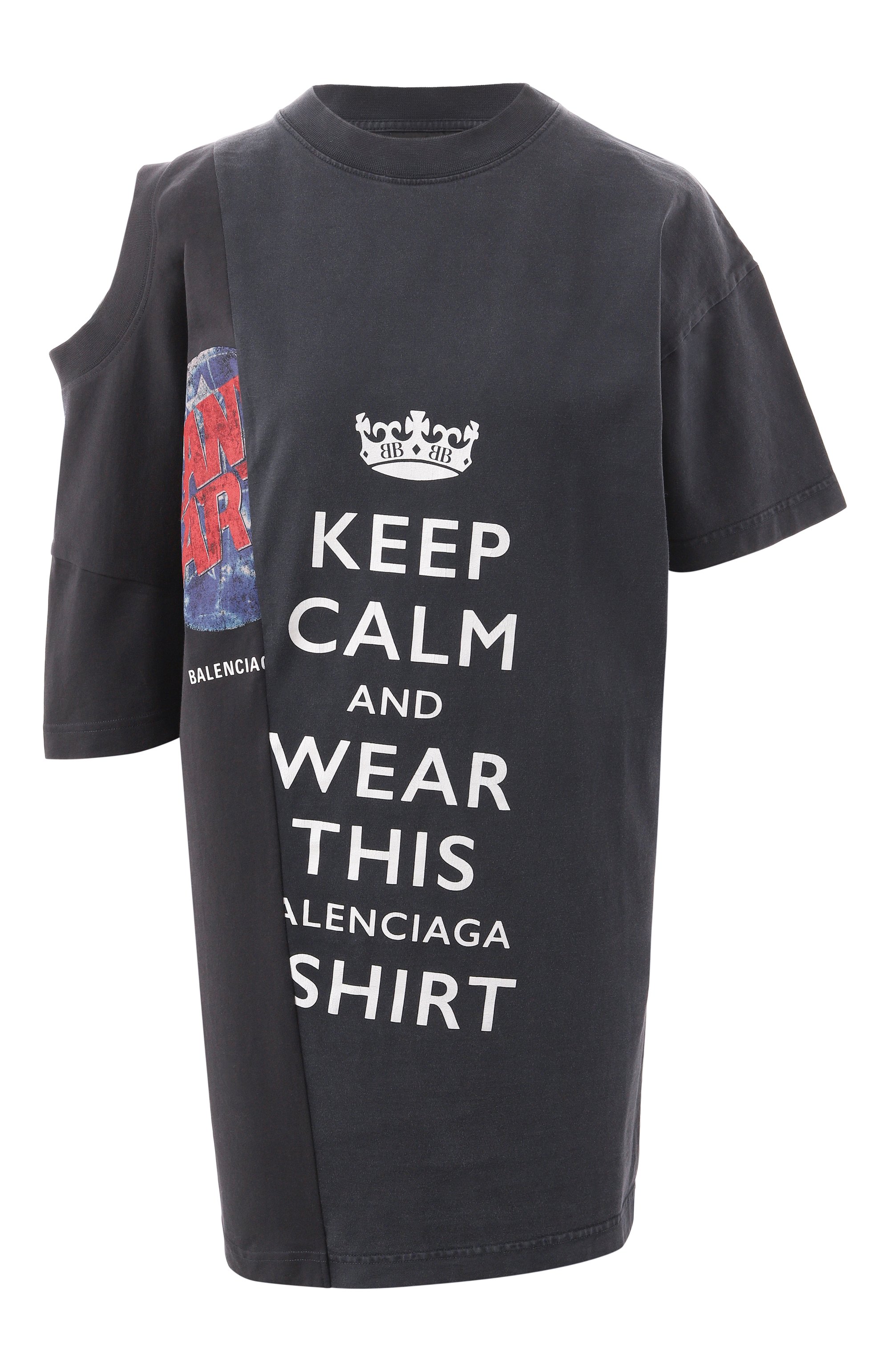 Хлопковая футболка BALENCIAGA серого цвета по цене 141500 руб., арт. 808414/TRVH8, фото 1 Хлопковая футболка BALENCIAGA, арт. 808414/TRVH8, фото 1