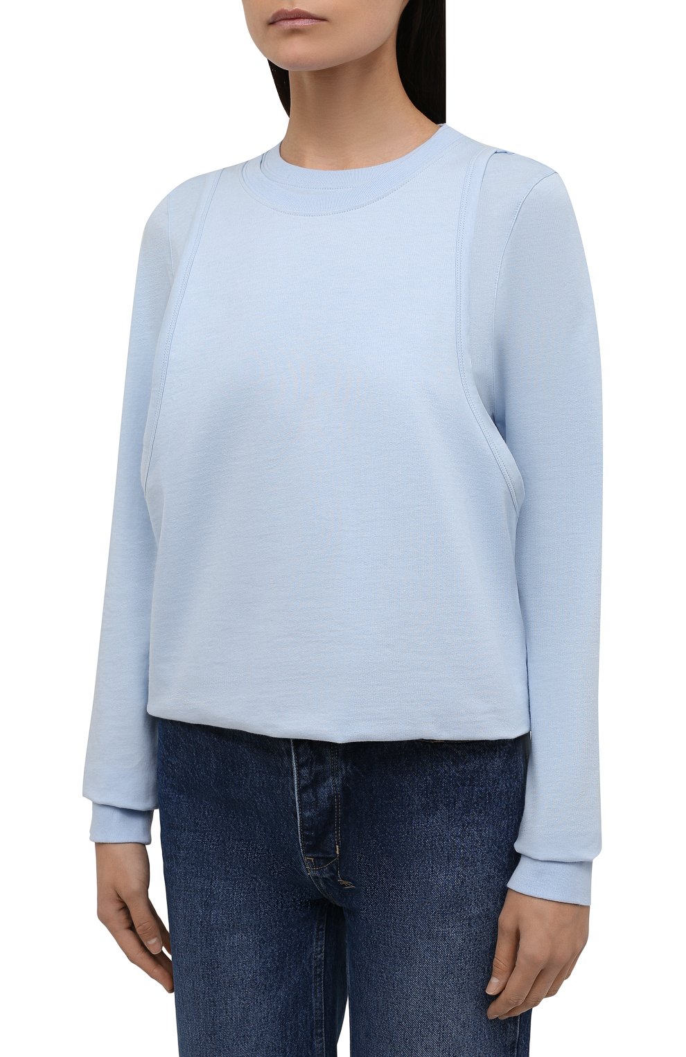 Хлопковый пуловер JW ANDERSON голубого цвета по цене 29950 руб., арт. JE0138 PG0142, фото 3 Хлопковый пуловер JW ANDERSON, арт. JE0138 PG0142, фото 3