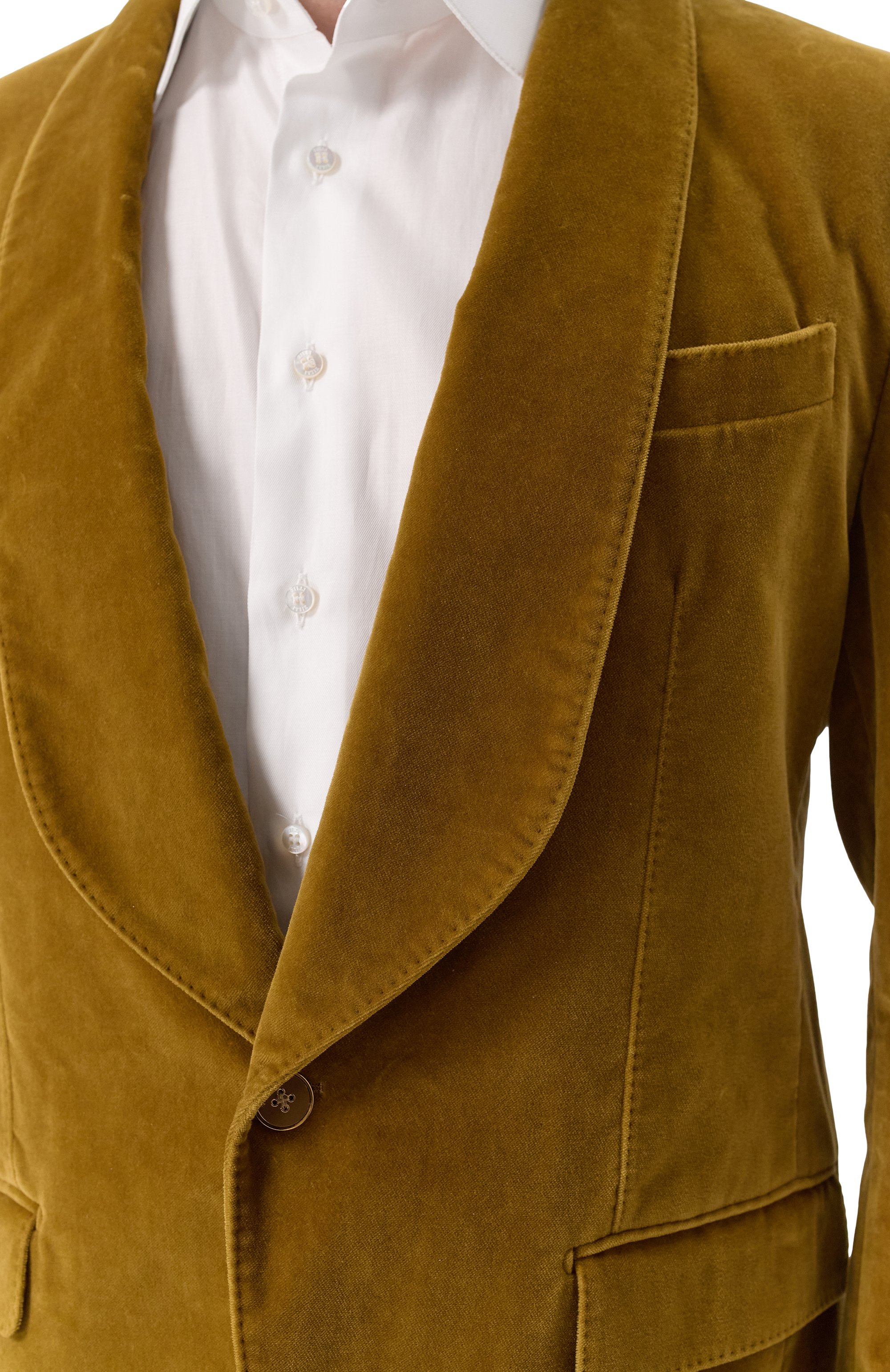 Бархатный пиджак DOLCE & GABBANA желтого цвета по цене 323000 руб., арт. G2U06T/FUWCU, фото 7 Бархатный пиджак DOLCE & GABBANA, арт. G2U06T/FUWCU, фото 7