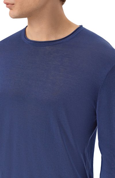 Джемпер из шелка и хлопка 12 STOREEZ синего цвета по цене 18000 руб., арт. 137309, фото 5 Джемпер из шелка и хлопка 12 STOREEZ, арт. 137309, фото 5