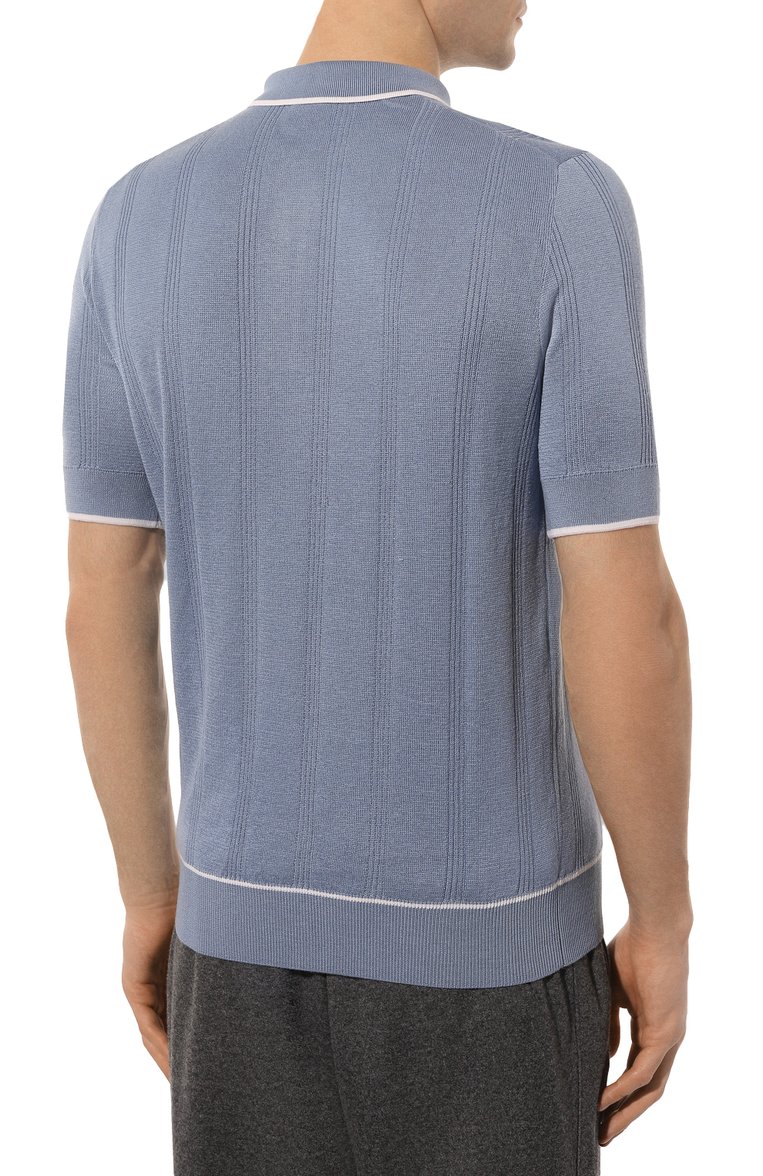 Поло из шелка и хлопка BOSS, арт. 50486742, фото 4