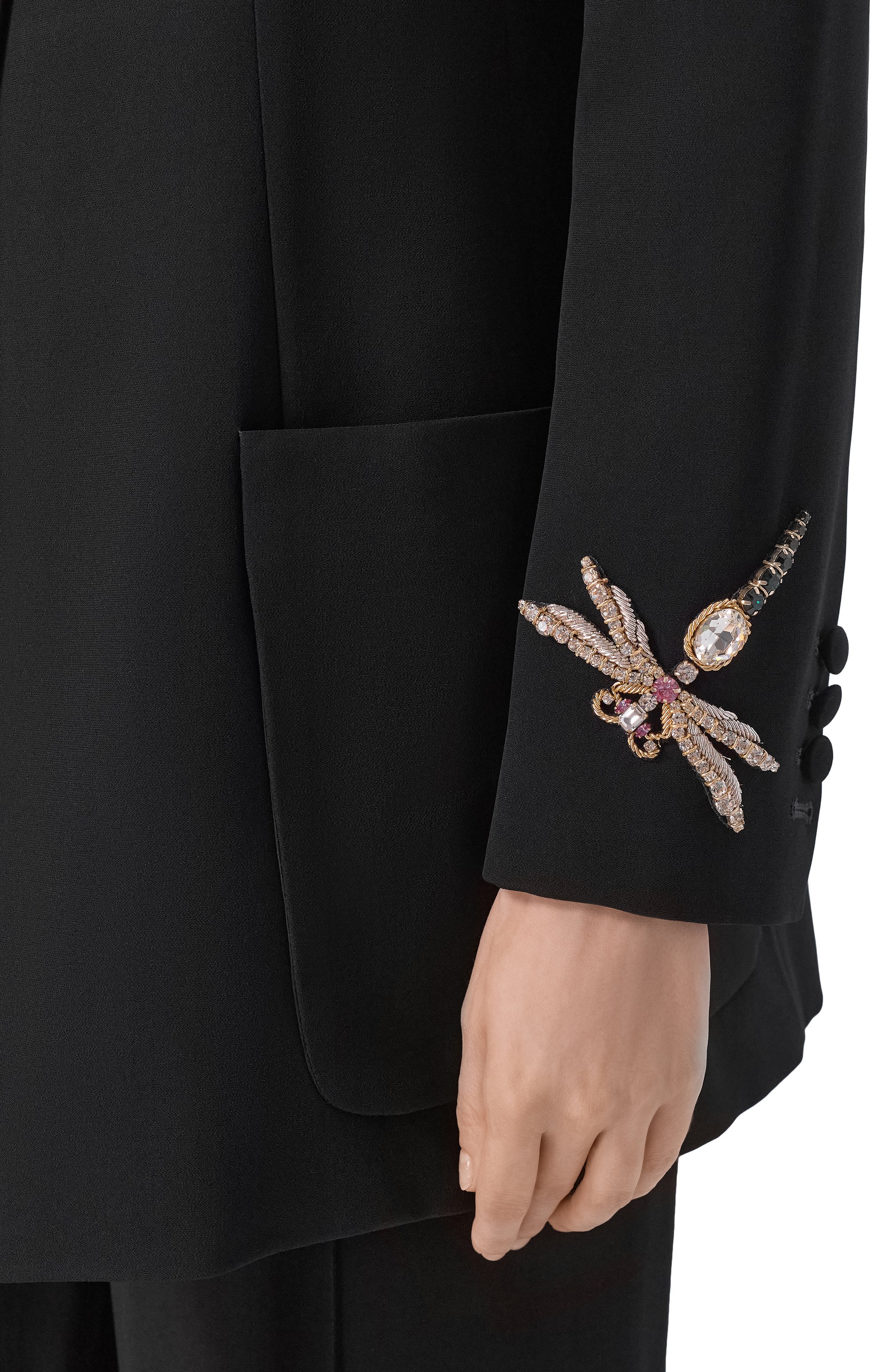 Жакет из вискозы BALMAIN черного цвета по цене 647000 руб., арт. HF1SJ165/PD58, фото 5 Жакет из вискозы BALMAIN, арт. HF1SJ165/PD58, фото 5