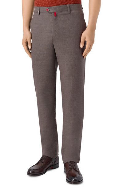 Шерстяные брюки KITON коричневого цвета по цене 228000 руб., арт. UFPPERK0632H, фото 3 Шерстяные брюки KITON, арт. UFPPERK0632H, фото 3