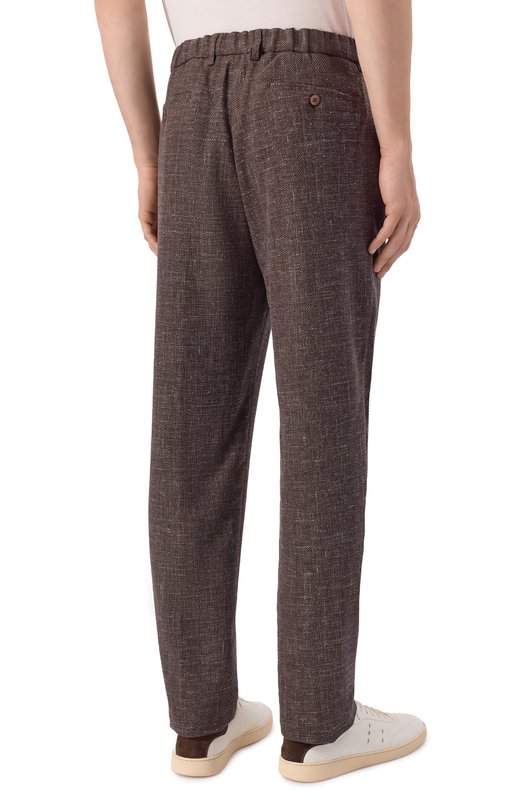 Брюки из шерсти и кашемира Marco Pescarolo FAR/5326 Коричневый  FAR/5326 Фото 4