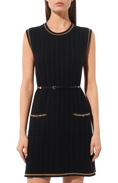 Платье из шерсти и хлопка GUCCI синего цвета по цене 222000 руб., арт. 658350 XKBVO, фото 3 Платье из шерсти и хлопка GUCCI, арт. 658350 XKBVO, фото 3