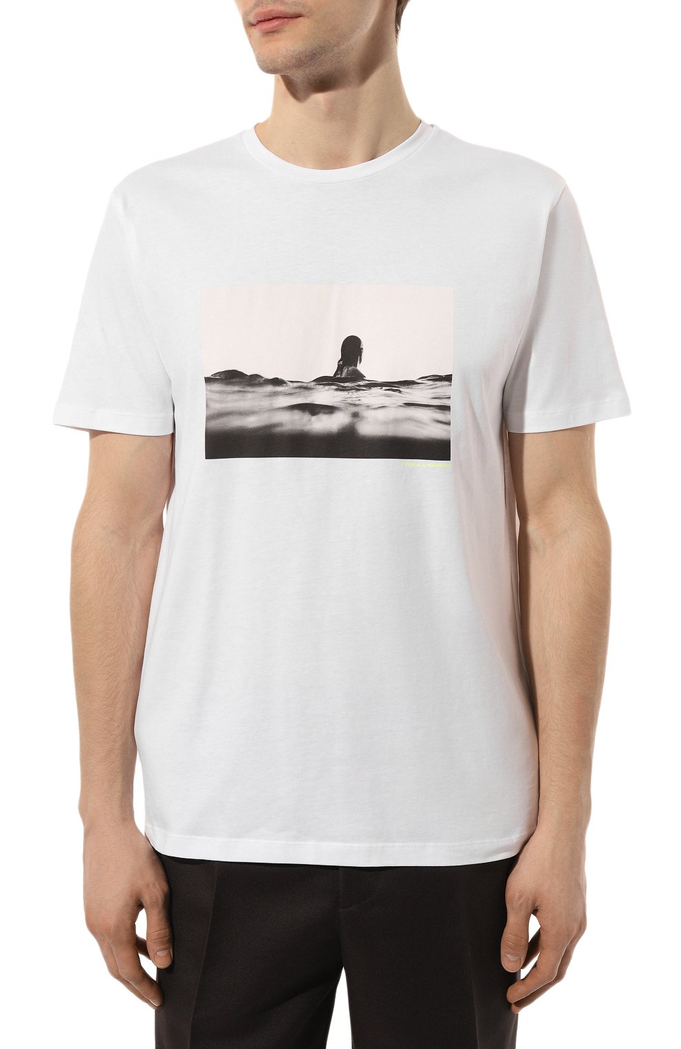 Хлопковая футболка 7 FOR ALL MANKIND белого цвета по цене 10450 руб., арт. JSLM332PWH, фото 3 Хлопковая футболка 7 FOR ALL MANKIND, арт. JSLM332PWH, фото 3