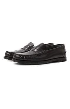 Женские кожаные пенни-лоферы TOD’S черного цвета, арт. XXW34L0I010AKT | Фото 1 (Драгоценные камни: Проставлено; Материал сплава: Проставлено; Материал внешний: Натуральная кожа; Материал внутренний: Натуральная кожа; Каблук высота: Низкий; Подошва: Плоская)