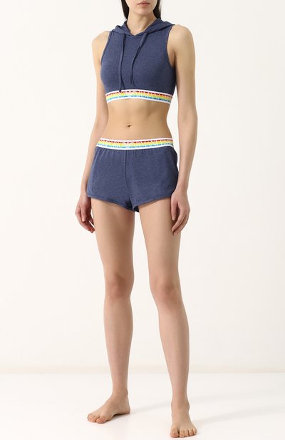 Хлопковый кроп-топ с капюшоном EMPORIO ARMANI, арт. 163923/8P217, фото 2