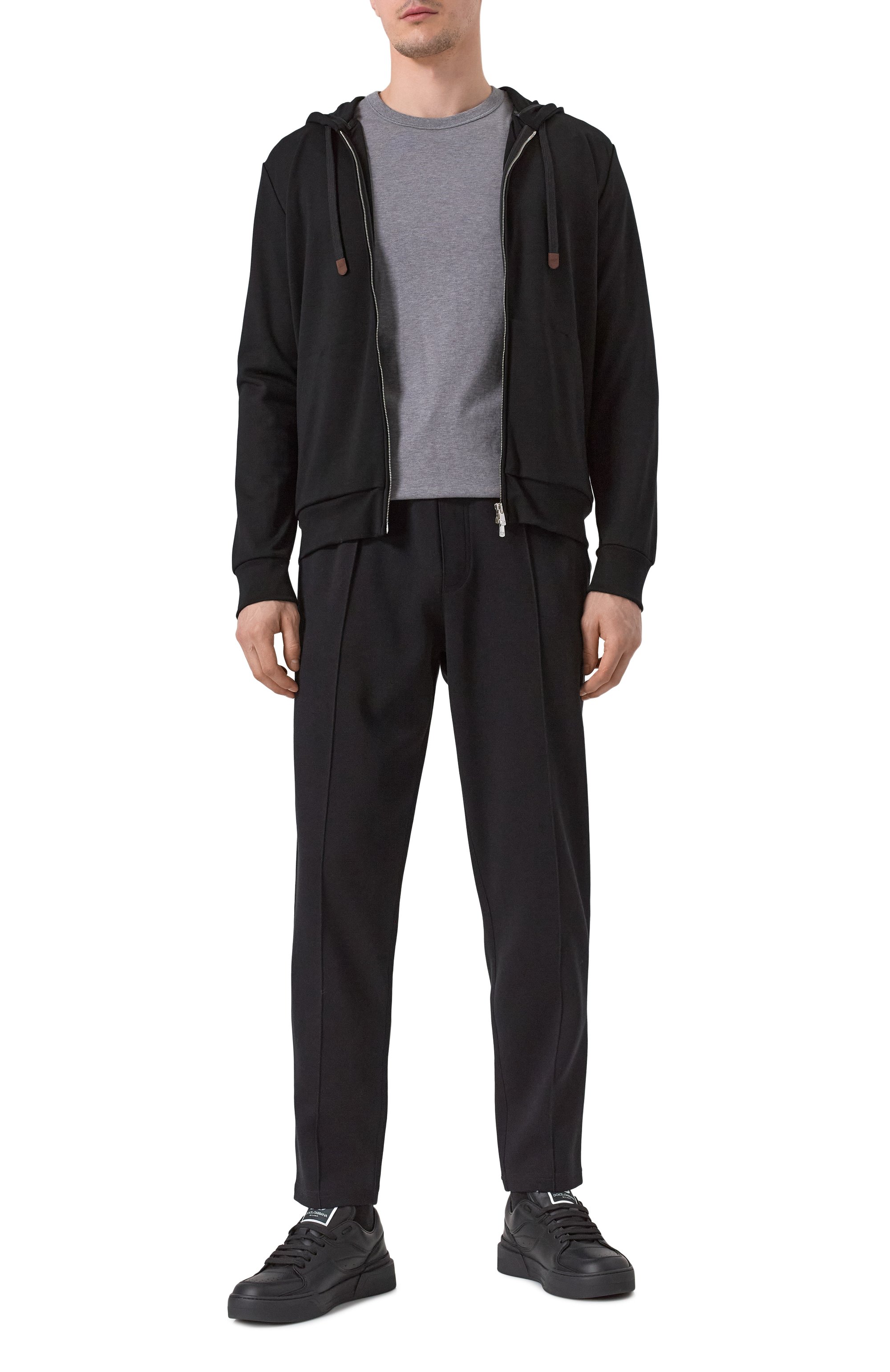 Брюки из хлопка и кашемира BRUNELLO CUCINELLI черного цвета по цене 82950 руб., арт. MM831B2331, фото 2 Брюки из хлопка и кашемира BRUNELLO CUCINELLI, арт. MM831B2331, фото 2