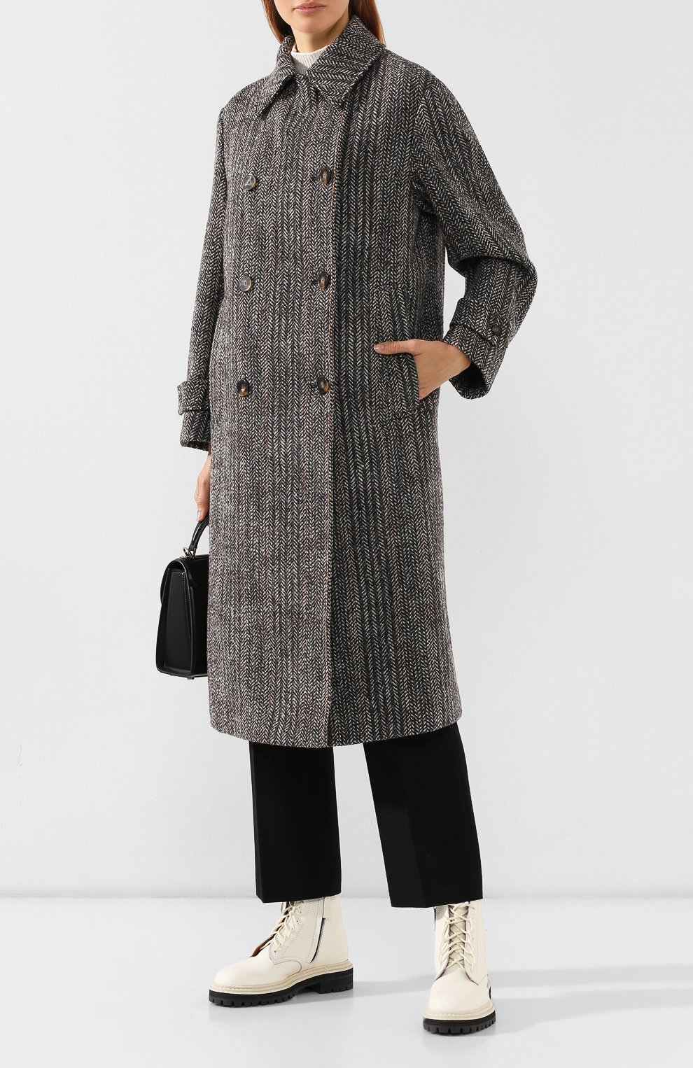 Шерстяное пальто STELLA MCCARTNEY серого цвета по цене 168500 руб., арт. 576861/SNB72, фото 2 Шерстяное пальто STELLA MCCARTNEY, арт. 576861/SNB72, фото 2