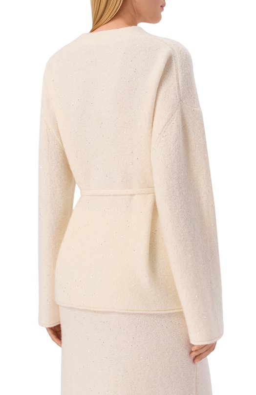 Кардиган из кашемира и хлопка Addicted AD2517 Кремовый  AD2517 Фото 4