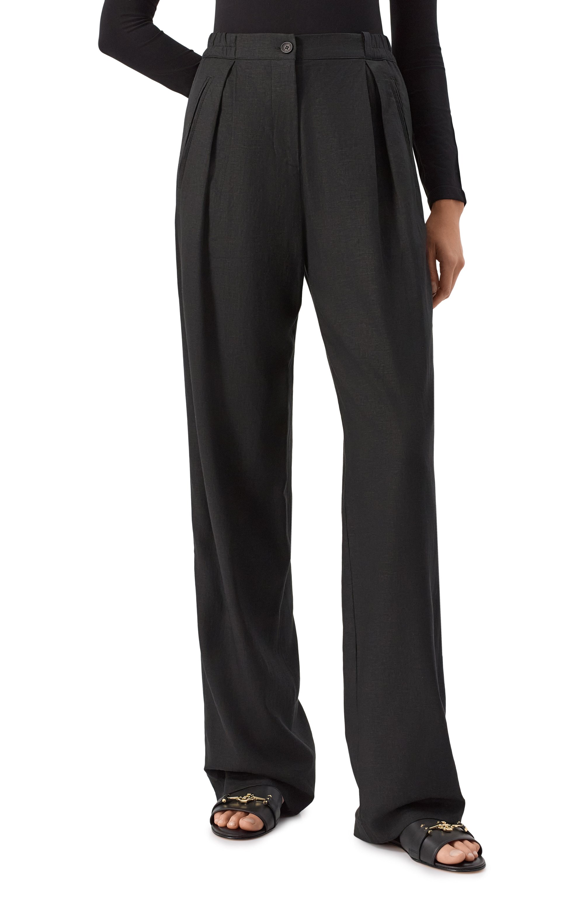 Брюки изо льна и вискозы HINNOMINATE, арт. HMABW01854, фото 3