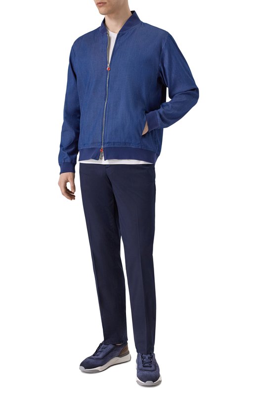 Хлопковый бомбер Kiton UG0001H0922702 Синий  UG0001H0922702 Фото 2
