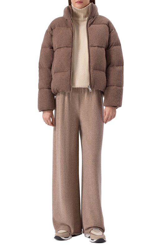 Кашемировый пуховик Addicted MK116-1 Коричневый  MK116-1 Фото 2