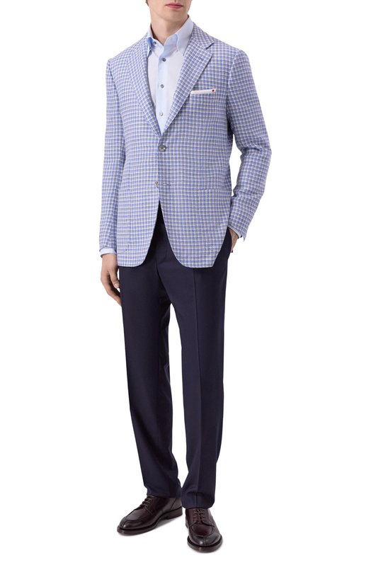 Пиджак из кашемира и шерсти Kiton UG81K0610E52 Голубой  UG81K0610E52 Фото 2