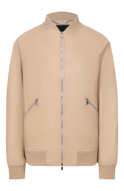 Кожаный бомбер Kiton D59674K0920F02 Бежевый D59674K0920F02