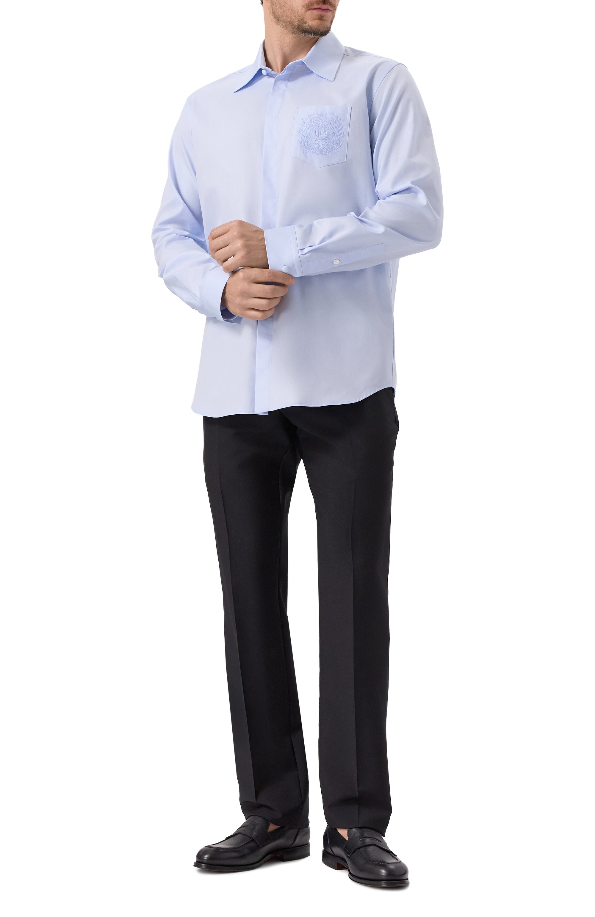 Хлопковая рубашка BALMAIN, арт. FH1HS480/CG19, фото 2