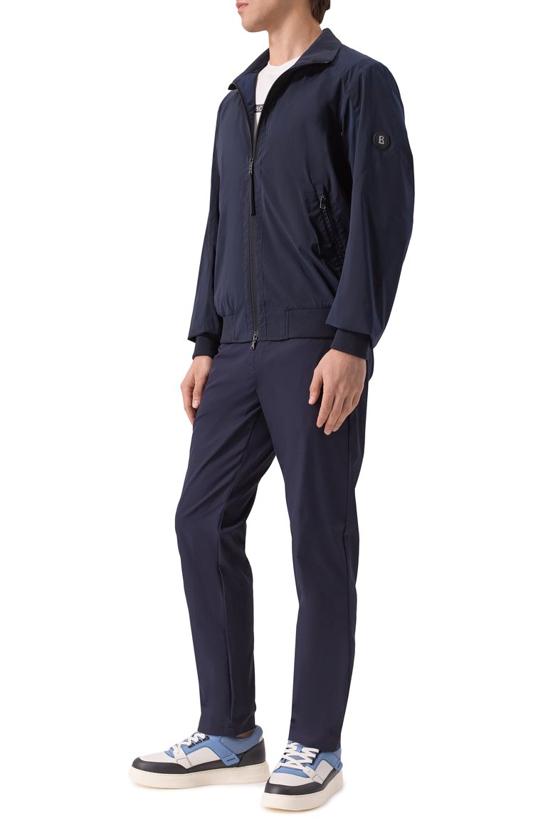 Мужские кожаные кеды EMPORIO ARMANI голубого цвета, арт. X4X688/XR333 | Фото 2 (Подошва: Массивная; Материал внешний: Натуральная кожа; Материал внутренний: Текстиль; Кросс-КТ: Низкие; Материал утеплителя: Без утеплителя; Стили: Классический)