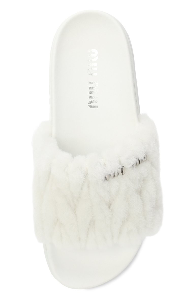 Шлепанцы из овчины MIU MIU, арт. 5XX522-2DNU-F0009, ф�ото 4