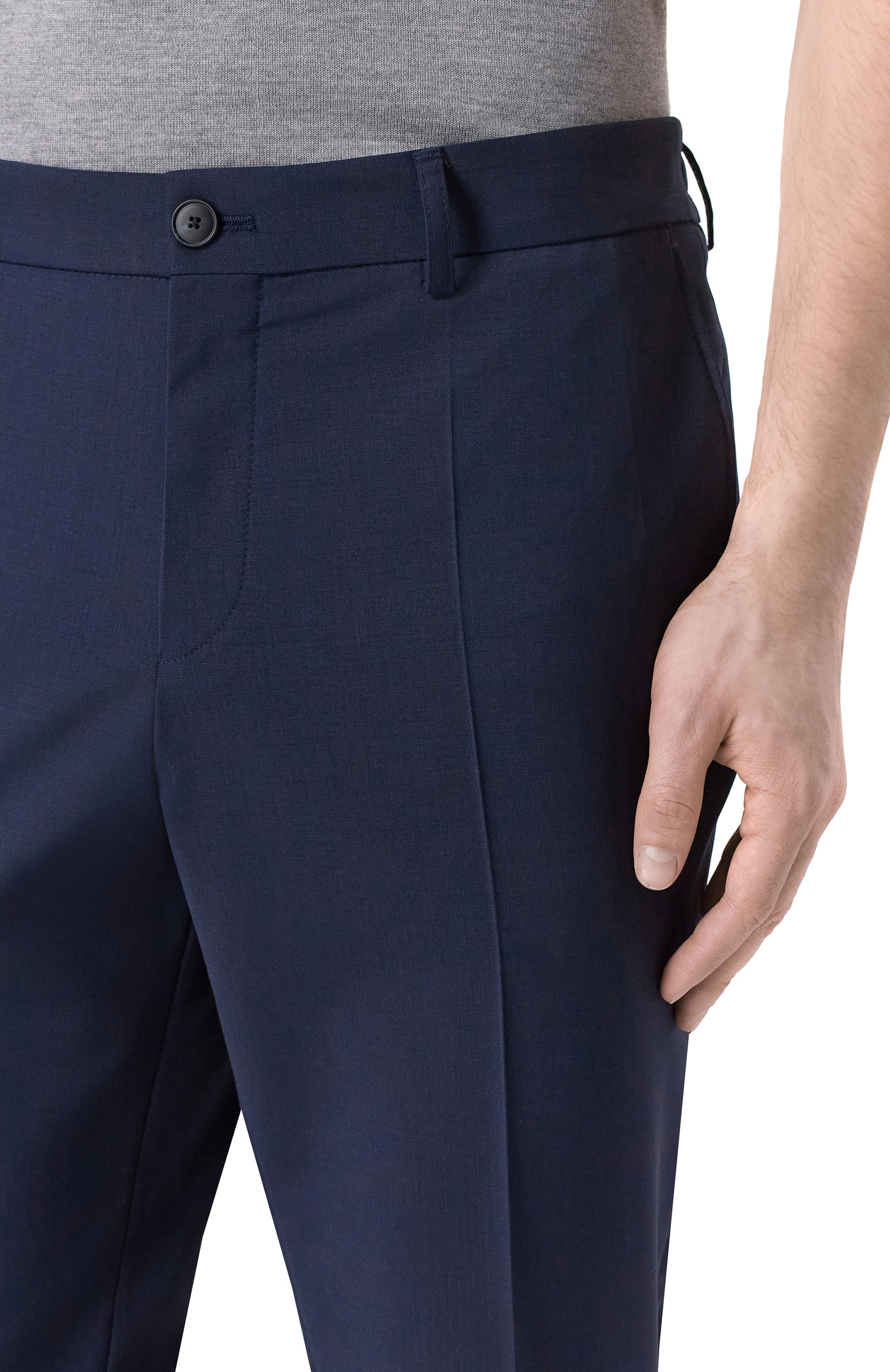 Брюки BOSS темно-синего цвета по цене 29950 руб., арт. 50556758, фото 5 Брюки BOSS, арт. 50556758, фото 5