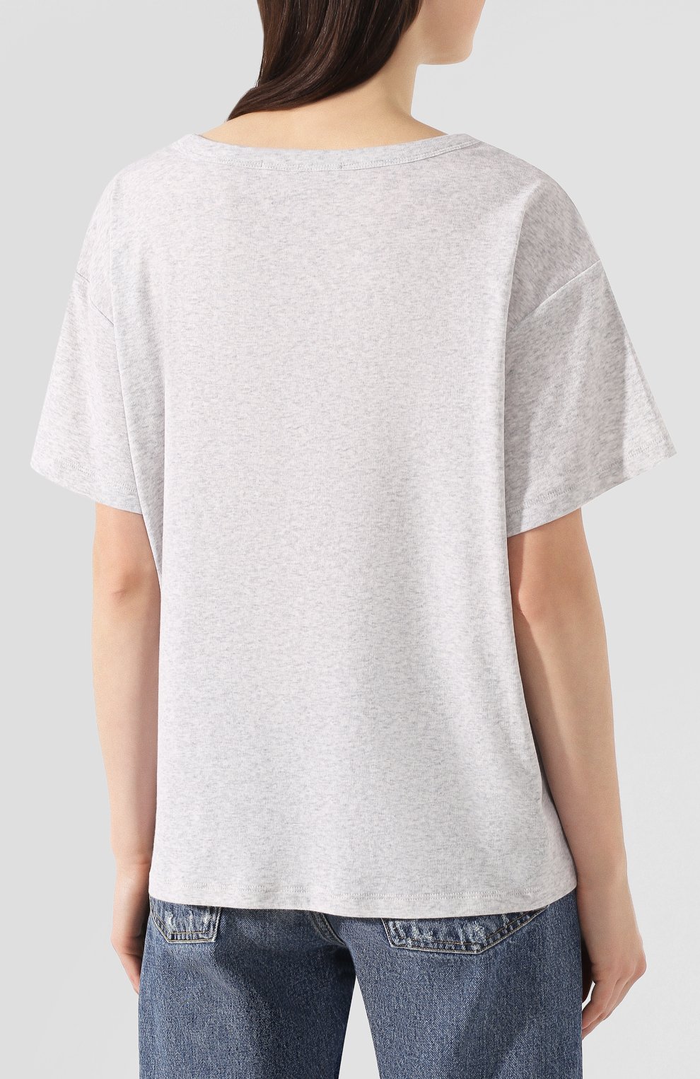 Хлопковая футболка ALEXANDERWANG.T серого цвета по цене 19750 руб., арт. 4CC1201075, фото 4 Хлопковая футболка ALEXANDERWANG.T, арт. 4CC1201075, фото 4