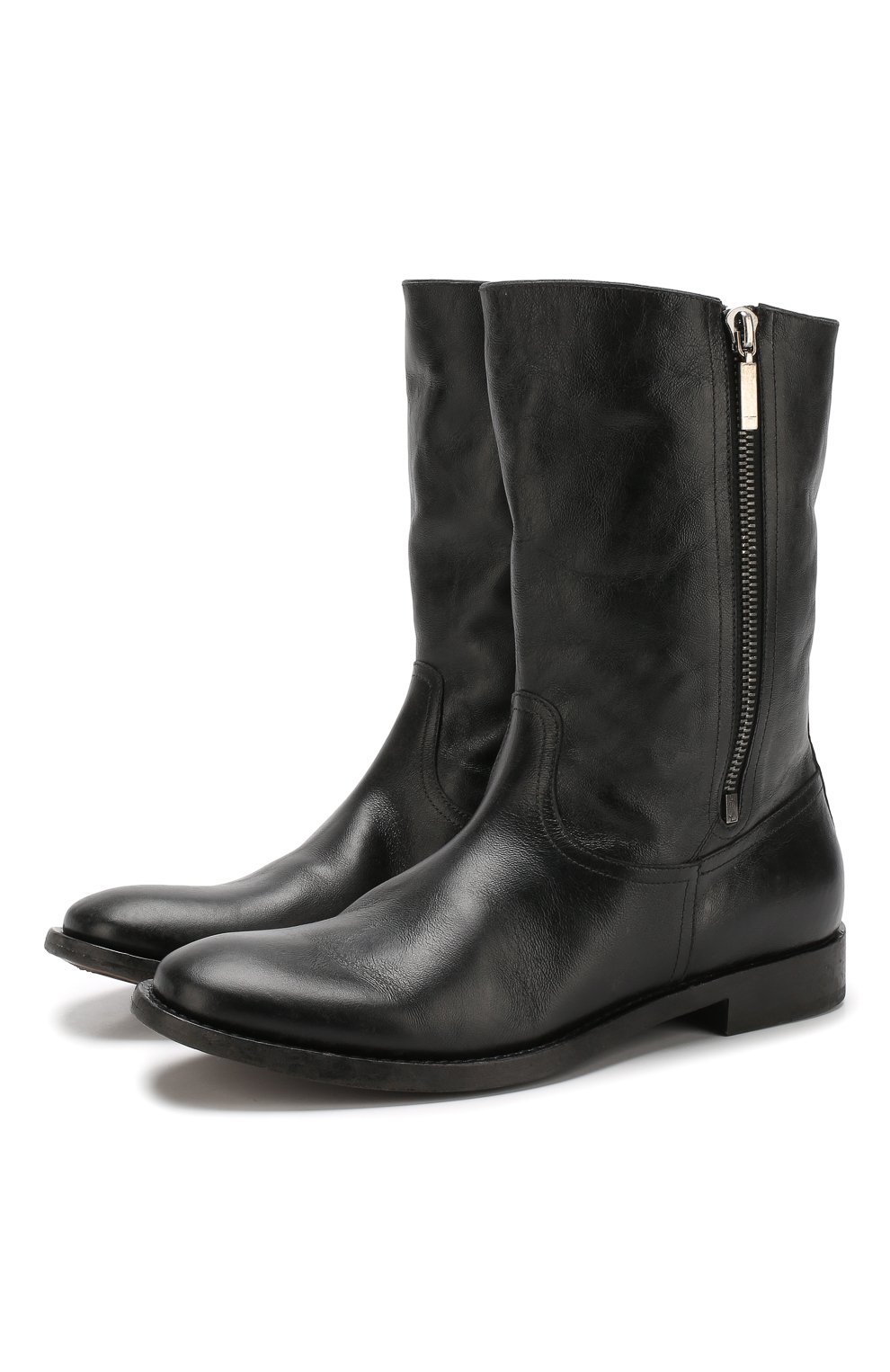 Кожаные сапоги на молнии с внутренней меховой отделкой SAINT LAURENT, арт. 534702/0RT00, фото 1