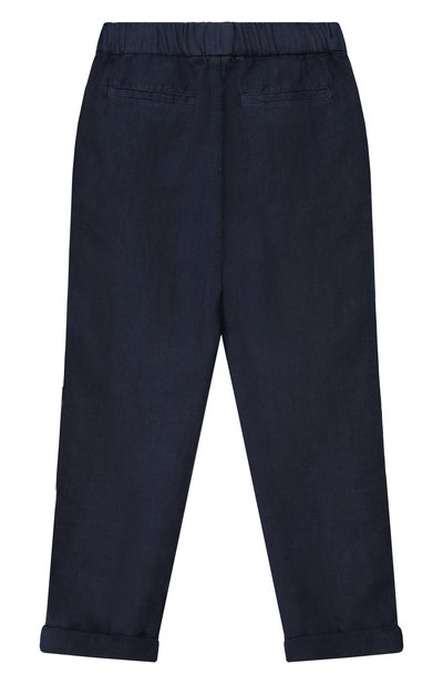 Льняные брюки BRUNELLO CUCINELLI темно-синего цвета по цене 52950 руб., арт. B243DP113B, фото 2 Льняные брюки BRUNELLO CUCINELLI, арт. B243DP113B, фото 2