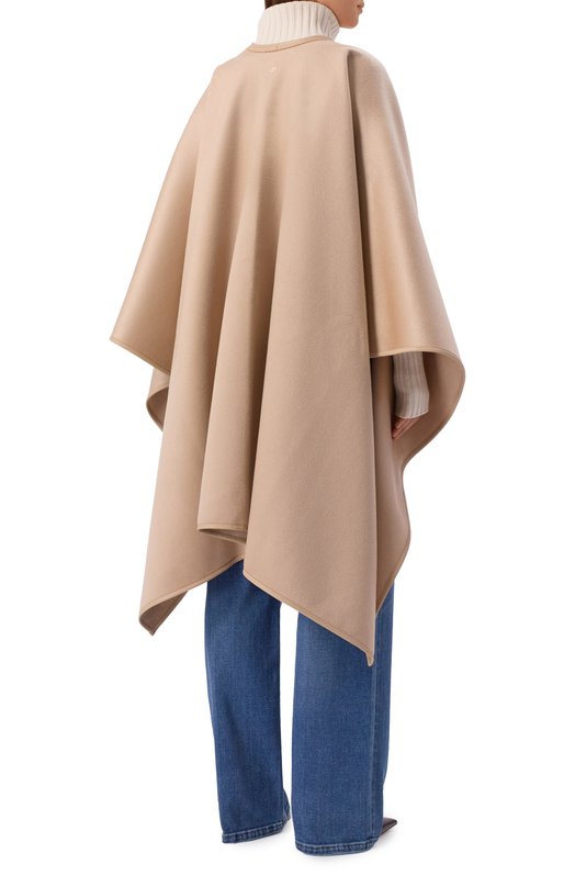 Шерстяное пончо EDOMO C010102FW2526 Бежевый  C010102FW2526 Фото 4