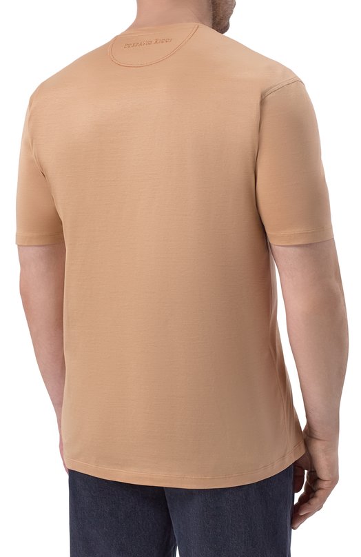 Хлопковая футболка Stefano Ricci MNH6104960/TE0001 Бежевый  MNH6104960/TE0001 Фото 4