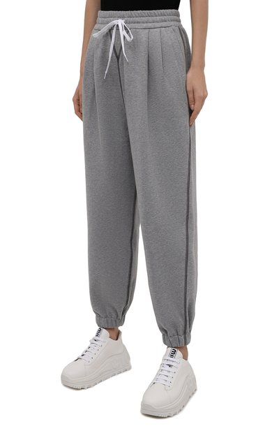 Хлопковые джоггеры MIU MIU, арт. MJP259-1Z4H-F0031, фото 3