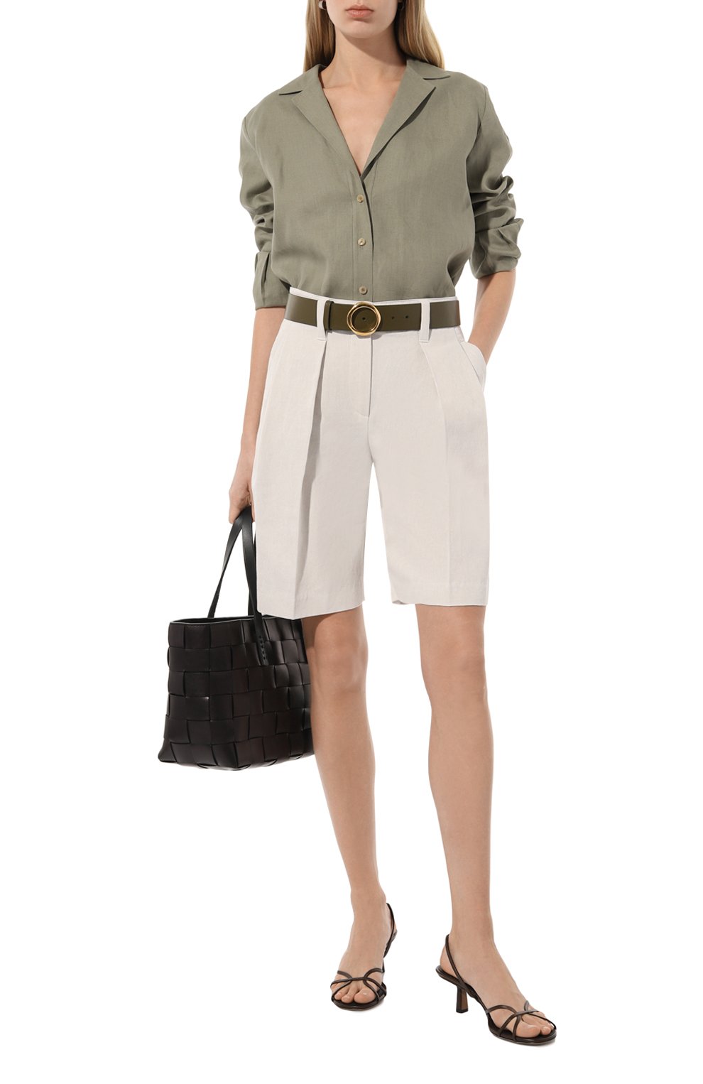 Шорты из хлопка и льна BRUNELLO CUCINELLI, арт. MH561B1382, фото 2