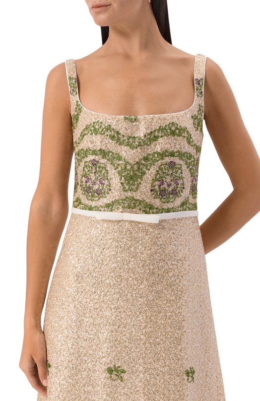 Платье с отделкой пайетками Giambattista Valli 25FWPVCA5159/35PAI Бежевый  25FWPVCA5159/35PAI Фото 4
